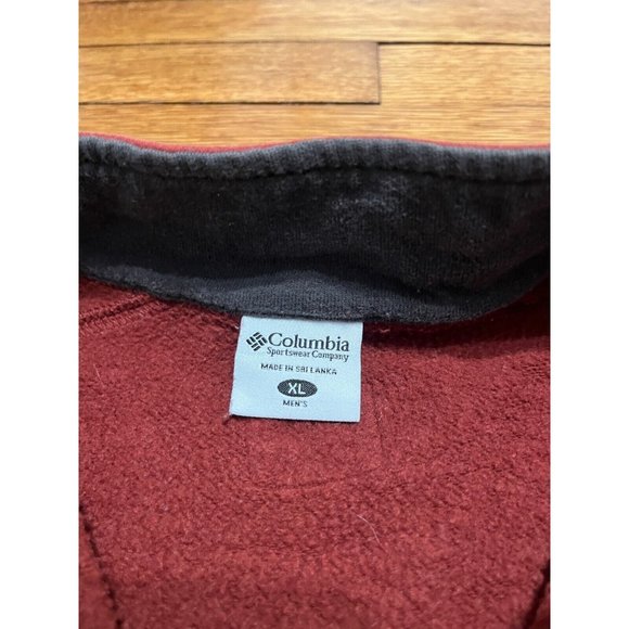 Columbia 1/4 Zip Pullover Sweater Men's Size XL Red Mock Neck Sweatshirt - Picture 4 of 4